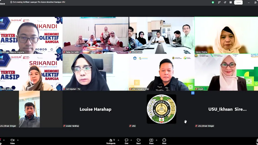 Rangkaian Akreditasi Kearsipan LKPT USU Ditutup dengan Exit Meeting